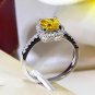 Cushion 2 Carat Imitation Diamonds Engagement Ring Princess Cut Halo Wedding Rings For Women AAA Gra