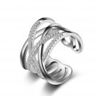 2017 new arrival hot sell fashion shiny CZ zircon 925 sterling silver ladies`finger rings jewelry gi