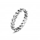 Silver Charms Ring Heart to Heart Hollow Out Style Diy Wedding Rings For Women R146