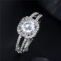H:HYDE Fine Shipping silver Clear CZ Zirconia Fashion Jewelry Wedding Ring New Arrival Round Type Ri