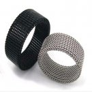 HOT SALE High Quality Metal Silver Black Soft Titanium Alloy Reticular Exquisite Steel Male Ring for