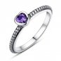 Wholesale 3 Colors Red Purple White Authentic Silver Ring Love Heart Rings Fashion Jewelry Woman Wed
