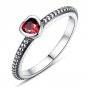 Wholesale 3 Colors Red Purple White Authentic Silver Ring Love Heart Rings Fashion Jewelry Woman Wed