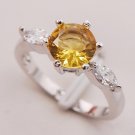 Yellow Crystal Zircon  Women 925 Sterling Silver Ring F744 Size 6 7 8 9 10