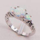 White Fire Opal Australia 925 Sterling Silver Woman Jewelry Ring Size 6 7 8 9 10 11 F573