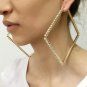 MANILAI Luxury 80mm Square Metal Big Hoop Earrings Statement Jewelry Rhinestones Earrings For Women