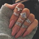 TOMTOSH Fashion Bohemian Wedding Jewelry 7pcs / Set Big Water Drops Crystal Resin Hollow Lotus Flowe