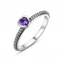 Female Engagement Ring Silver Color Forever Infinite Love Heart Stackable Finger Ring For Women fit 