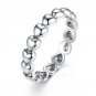 Female Engagement Ring Silver Color Forever Infinite Love Heart Stackable Finger Ring For Women fit 