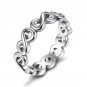 Female Engagement Ring Silver Color Forever Infinite Love Heart Stackable Finger Ring For Women fit 
