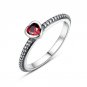Female Engagement Ring Silver Color Forever Infinite Love Heart Stackable Finger Ring For Women fit