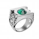 2017 New Style Marvel Green Lantern Ring,the Green Crystal Green Lantern Stainless Steel Power Ring 