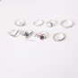 Free shipping! Europe bohemia ancient women crystal flower star crown 8 pcs ring sets new fashion en