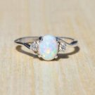 White Fire Opal Women Jewelry Ring New Size 5 6 7 8 9 10 11