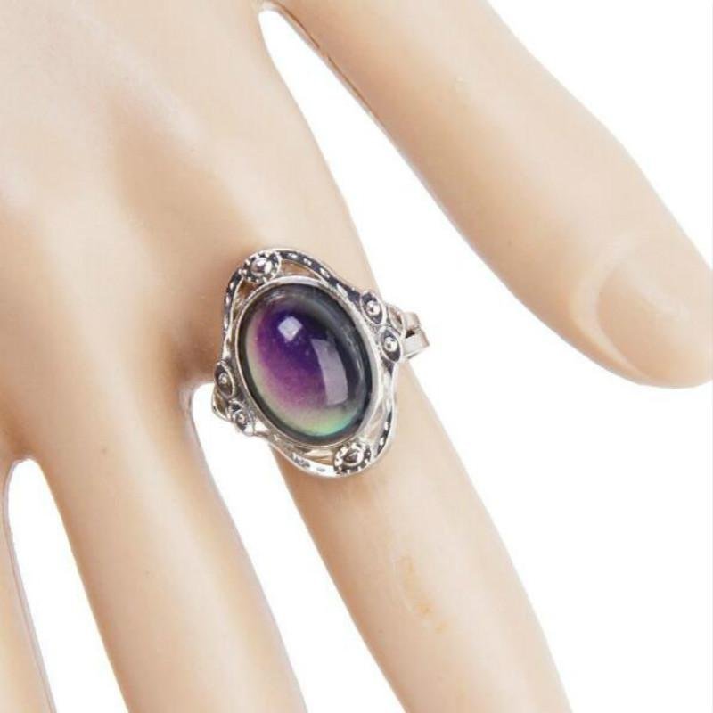 2016 European Vintage Creative Emotion Mood Ring Color Changing Personality Ring Rings For Men Women