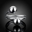New Fashion Silver Adjustable Ring Round Ball Open Rings For Women Men Gift CX17