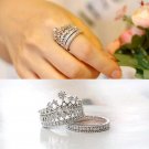 KISS WIFE 2016 New fashion accessories jewelry Top quality crystal Imperial crown finger ring set fo