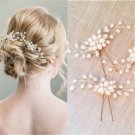 Fashion Bride Bridal Pearl Flower Rhinestone Crystal Hari Pin Stick Wedding Hair Accessories Romanti