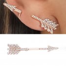 KISS WIFE New 1PCS exaggerated split arrow female earrings full crystal inlaid boutique earrings lov