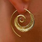 KISS WIFE 2017 New One Pair Punk Personality Round Spiral Exaggerated Circle Leaf Whirlpool Gear Ear