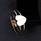 KISS WIFE Punk Peach heart bracelet Personality exaggeration bright face double Women Fashion Cuff B