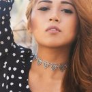 KISS WIFE 2017 Fashion Vintage Hollow Lace Peach Heart Coin Women\'s Short necklace Choker Necklace 