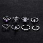 KISS WIFE Bohemian 8pcs/Set Retro Anti Silver Anti Gold Rings Lucky Stackable Midi Rings Set Rings f