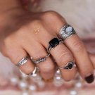 KISS WIFE Black 6pcs/Set rings Bohemian Water Droplet Boho Beach Vintage Turkish Punk Finger Knuckle