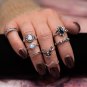 KISS WIFE ring 8PC / set. Rings festivals Retro carved deer deer head pattern charm opal ring female