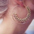 KISS WIFE Bohemia Personality Round Spiral Earrings Exaggerated Whirlpool Gear Earrings for Women Je