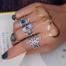 KISS WIFE New 5 PCS/SET Vintage Ring Set Punk Bohemian Midi Rings for Women Tibetan Anillos Ring Knu