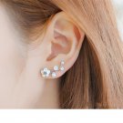 Yanqueens Fashion Exquisite Shell Pearl White flower Stud Earrings Jewelry For women Ear Studs Gifts