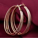 New Arrived Dull Polish Three Circles Hoop Earring Gold Sliver plated Drop Earings Earring For Women