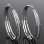 New Arrived Dull Polish Three Circles Hoop Earring Gold Sliver plated Drop Earings Earring For Women
