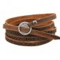 Punk Brown Leather Muti-layers Men Letters Charm Barcelet  Wrap Wristband Cuff Bracelet for Men  Fre