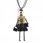 Vintage style Retro Acrylic Doll Pendant Necklace Women Crystal Accessories Sweater Long Chain Neckl