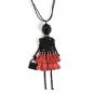 Vintage style Retro Acrylic Doll Pendant Necklace Women Crystal Accessories Sweater Long Chain Neckl