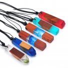 Yanqueens 1PC  Color Randomly natural Wood Resin Pendant necklace Vintage Retro necklace for women M