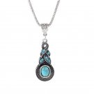 Hot Sale Vintage Punk Tibetan Silver Rhinestone Long Pendant Necklace Fashion Charm Jewelry For Wome