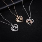 Fashion Women Love Heart Shape Mom Hold Kids Children Hand Metal Pendant Necklace Mother\'s Day Gift