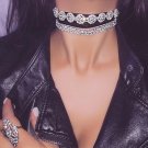 Gothic Women Vintage Chic Acrylic Crystal Little flower Choker Necklace Collar Necklaces for women G