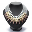 Women Punk Metal Chain Bib Alloy Choker Geometric Statement Necklace SL