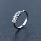 Shuangshuo New Arrival Silver Plated Rings for Women Girl Jewelry Crystal Stone Leafs Rings Adjustab