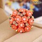 Fashion Beautiful Ceramic Flower Ring For Women Adjustable Wedding Rings Jewelry 8 Colors Summer Sty