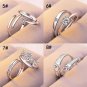 LNRRABC Adjustable Women Men Rings Silver Color Opening Couple Rhinstones Crown Wedding Ring Fashion
