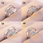 LNRRABC Adjustable Women Men Rings Silver Color Opening Couple Rhinstones Crown Wedding Ring Fashion