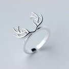 925 Sterling Silver Deer Antlers Rings for Women New Design Lovely Girls Christmas Gift Statement Je