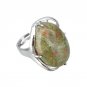 YYW Women Unakite Tiger Eye Amethysts Malachite Natural Gems Stone Finger Ring Oval Geometric Charm