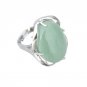 YYW Women Unakite Tiger Eye Amethysts Malachite Natural Gems Stone Finger Ring Oval Geometric Charm