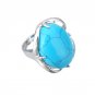 YYW Women Unakite Tiger Eye Amethysts Malachite Natural Gems Stone Finger Ring Oval Geometric Charm